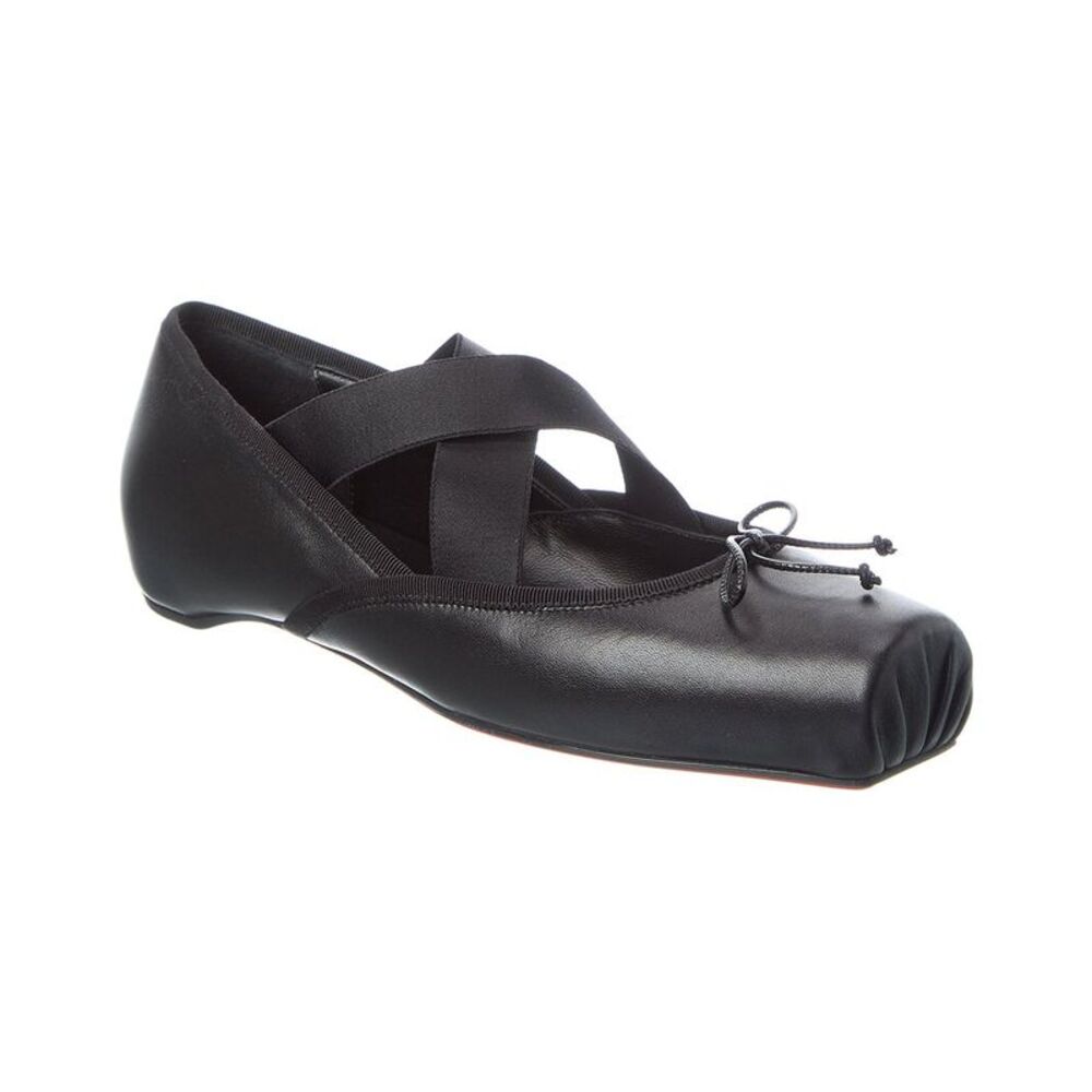 Christian Louboutin Cassiasticina Leather Ballerina Flat, Black